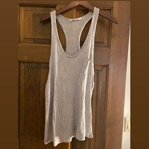 T ALEXANDER WANG grey RACERBACK TANK W/ pocket